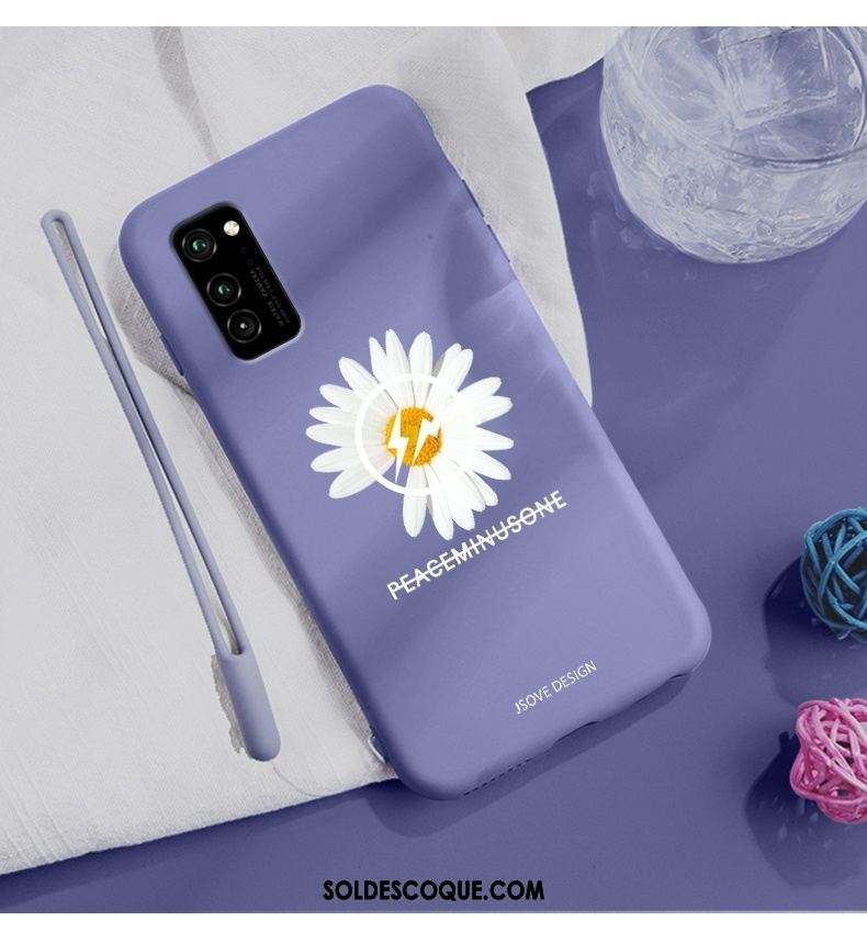 Coque Honor View30 Petite Marguerite Violet Incassable Fluide Doux Vent Soldes