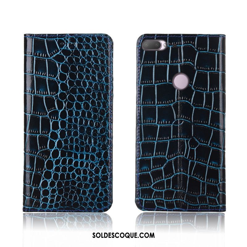 Coque Htc Desire 12+ Fluide Doux Cuir Véritable Crocodile Silicone Incassable Pas Cher