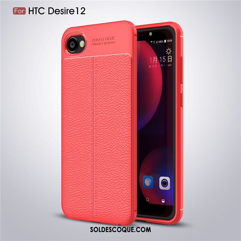 Coque Htc Desire 12 Incassable Cuir Rouge Tout Compris Créatif En Vente