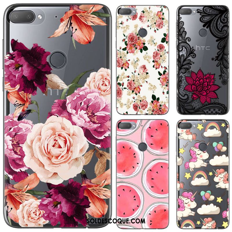 Coque Htc Desire 12+ Téléphone Portable Rose Fluide Doux Personnalité Dessin Animé Housse France