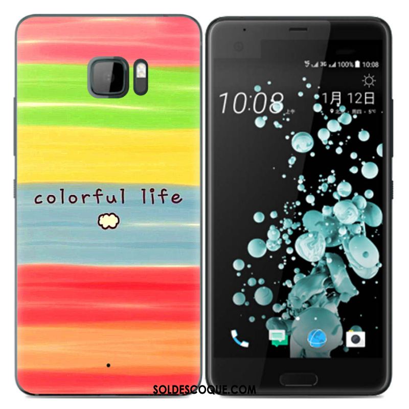 Coque Htc U Ultra Créatif Peinture Multicolore Mode Silicone Soldes