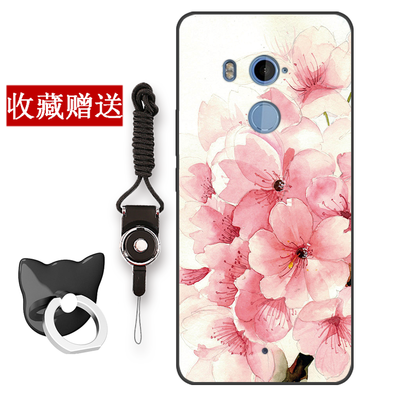 Coque Htc U11+ Téléphone Portable Vintage Protection Rose Style Chinois Pas Cher