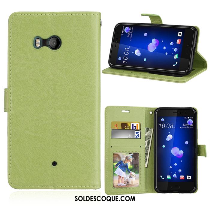 Coque Htc U11 Vert Jeunesse Fluide Doux Protection Étui En Cuir Soldes