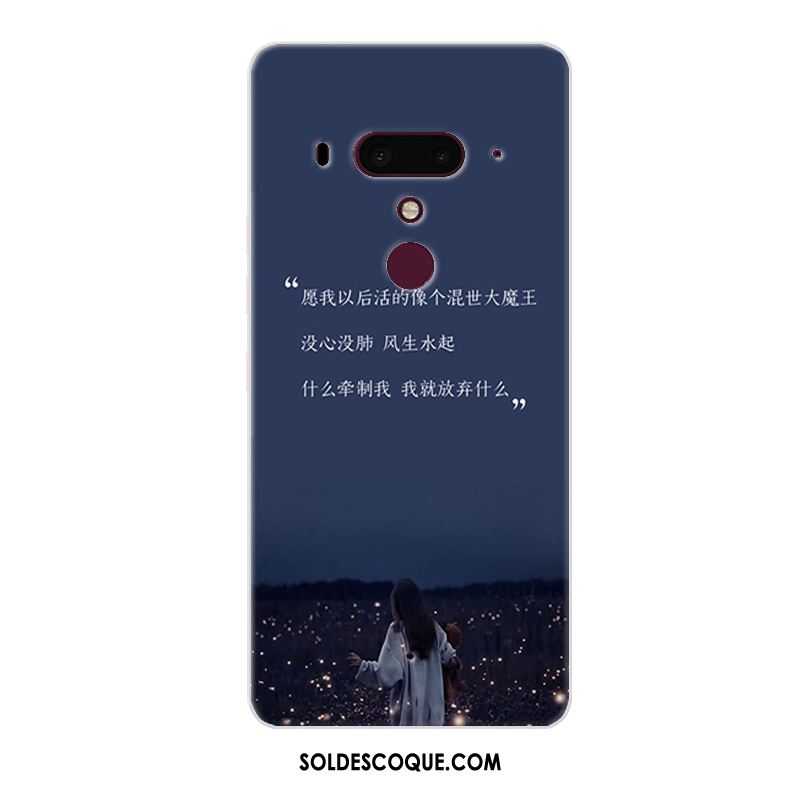 Coque Htc U12+ Amoureux Bleu Protection Marque De Tendance Créatif Pas Cher