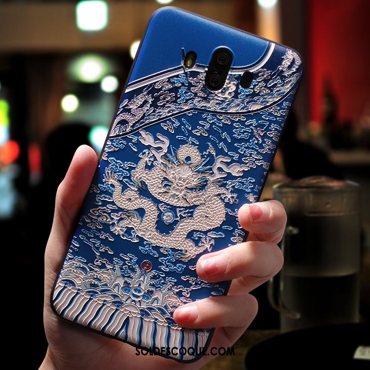 Coque Huawei Mate 10 Amoureux Créatif Téléphone Portable Bleu Tendance Pas Cher