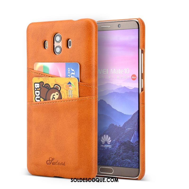 Coque Huawei Mate 10 Business Protection Carte Portefeuille Cuir En Vente