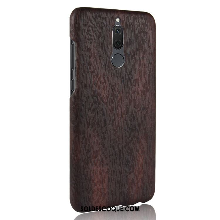 Coque Huawei Mate 10 Lite Grain De Bois Cuir Qualité Téléphone Portable Marron En Ligne