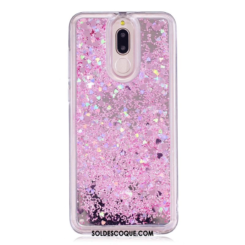 Coque Huawei Mate 10 Lite Rose Placage Téléphone Portable Miroir Quicksand En Ligne