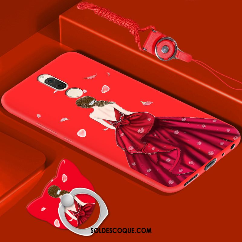 Coque Huawei Mate 10 Lite Téléphone Portable Rouge Fluide Doux Personnalité Étui Soldes