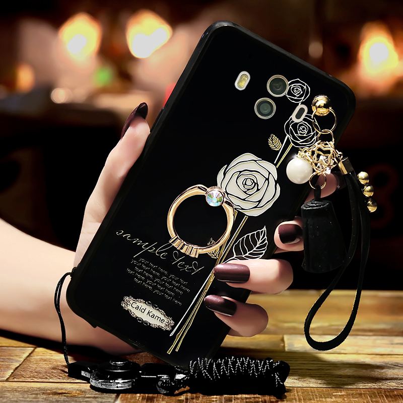 Coque Huawei Mate 10 Ornements Suspendus Téléphone Portable Noir Tout Compris Étui En Ligne