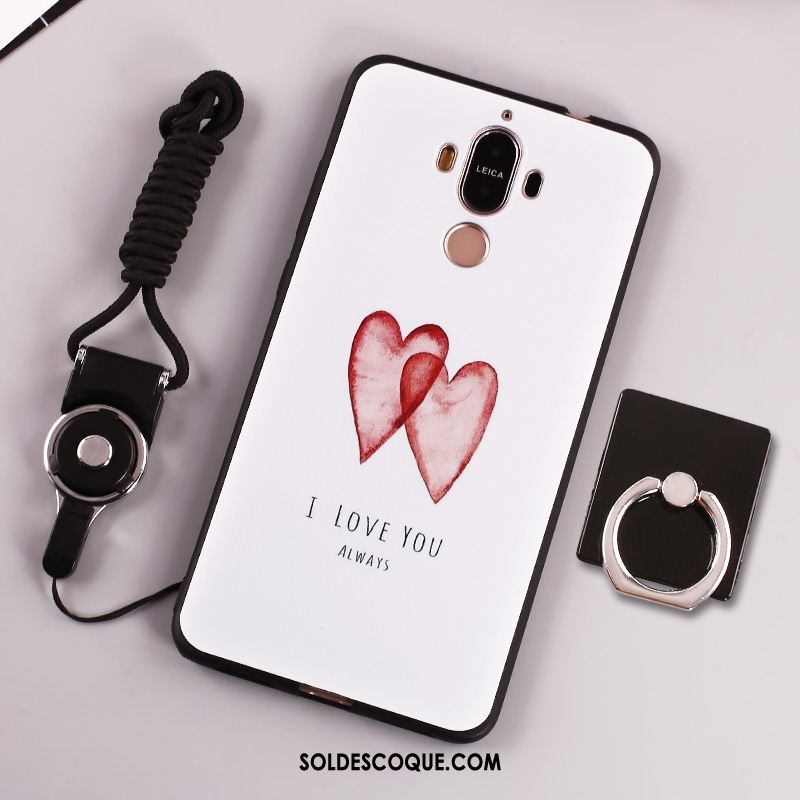 Coque Huawei Mate 10 Pro Anneau Téléphone Portable Blanc Étui Fluide Doux Pas Cher