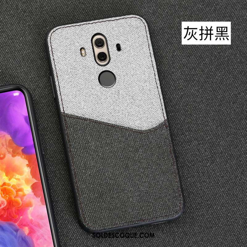 Coque Huawei Mate 10 Pro Gris À Bord Téléphone Portable Flanelle Étui Pas Cher