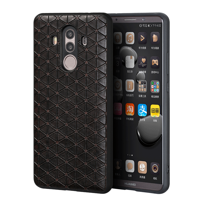 Coque Huawei Mate 10 Pro Nouveau Téléphone Portable Noir Cuir Véritable Légères En Ligne