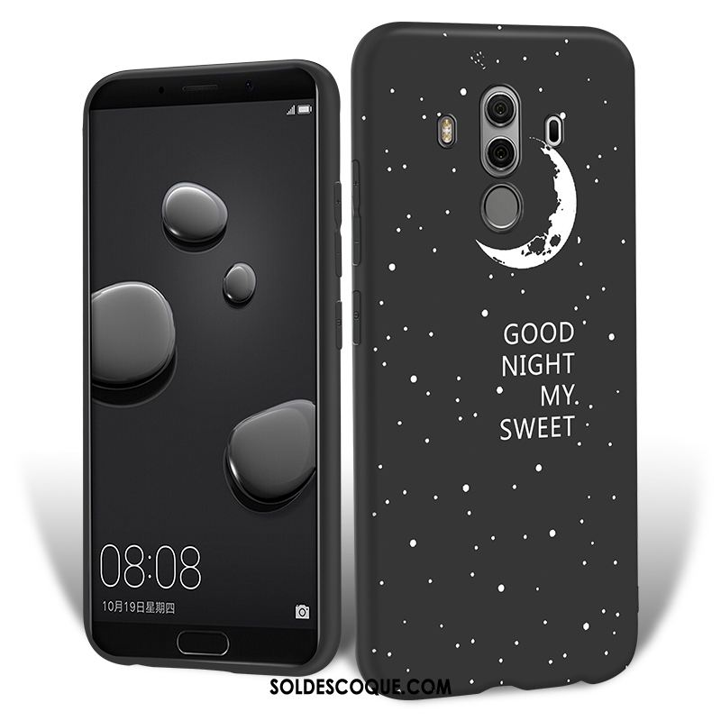 Coque Huawei Mate 10 Pro Tout Compris Personnalité Noir Fluide Doux Étui En Ligne