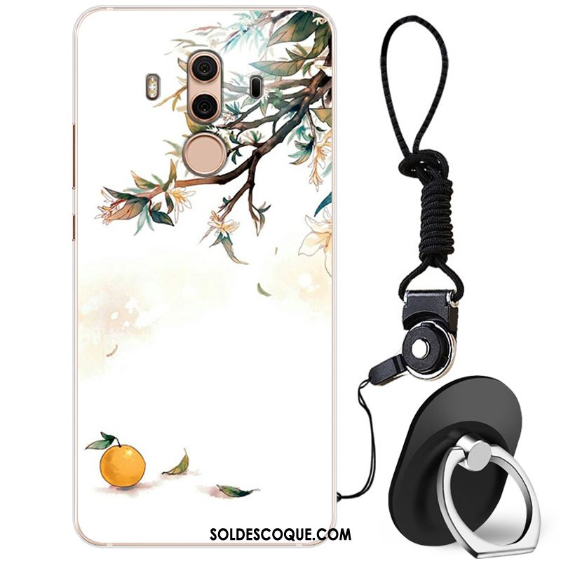 Coque Huawei Mate 10 Pro Étui Peinture Tendance Téléphone Portable Blanc Pas Cher