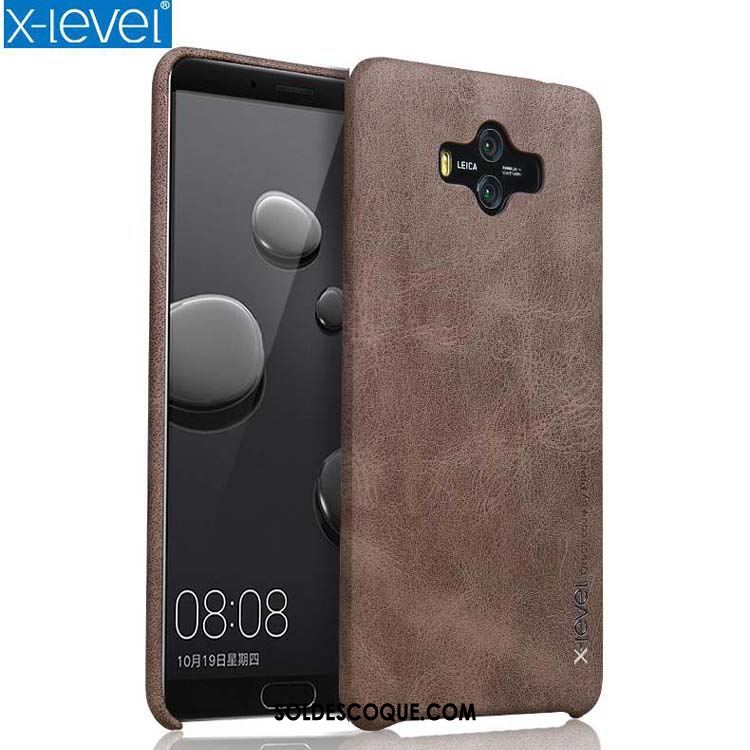 Coque Huawei Mate 10 Étui En Cuir Marron Téléphone Portable Incassable Business En Ligne