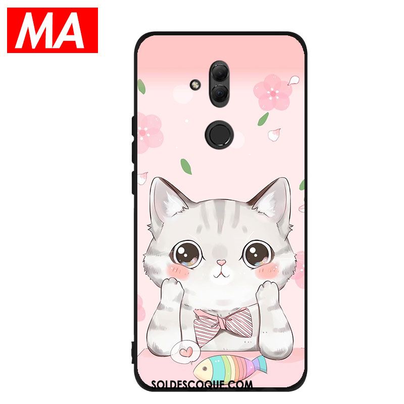 Coque Huawei Mate 20 Lite Rose Fluide Doux Mignonne Protection Charmant Housse France