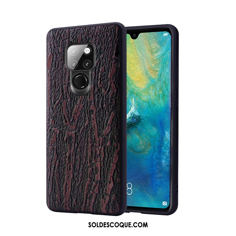 Coque Huawei Mate 20 Noir Luxe Cuir Véritable Étui En Cuir Téléphone Portable En Vente