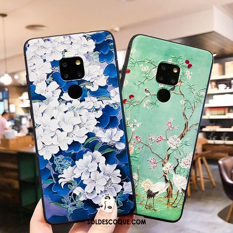 Coque Huawei Mate 20 Personnalité Protection Vert Gaufrage Frais En Ligne