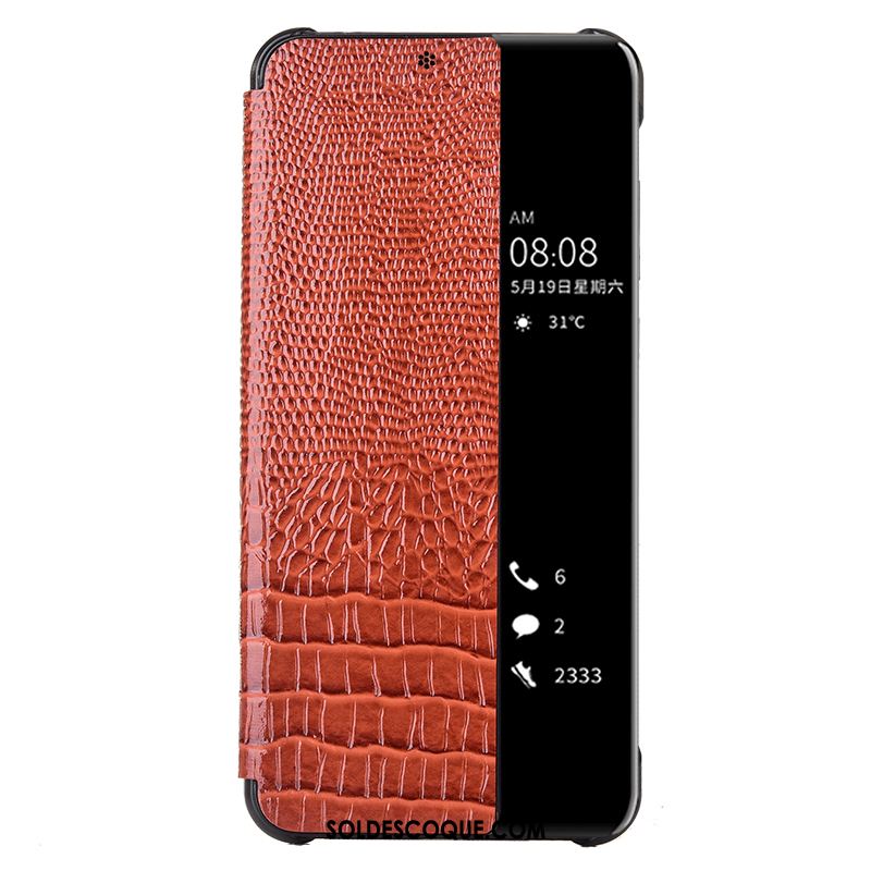 Coque Huawei Mate 20 Pro Cuir Véritable Étui En Cuir Protection Téléphone Portable Pas Cher