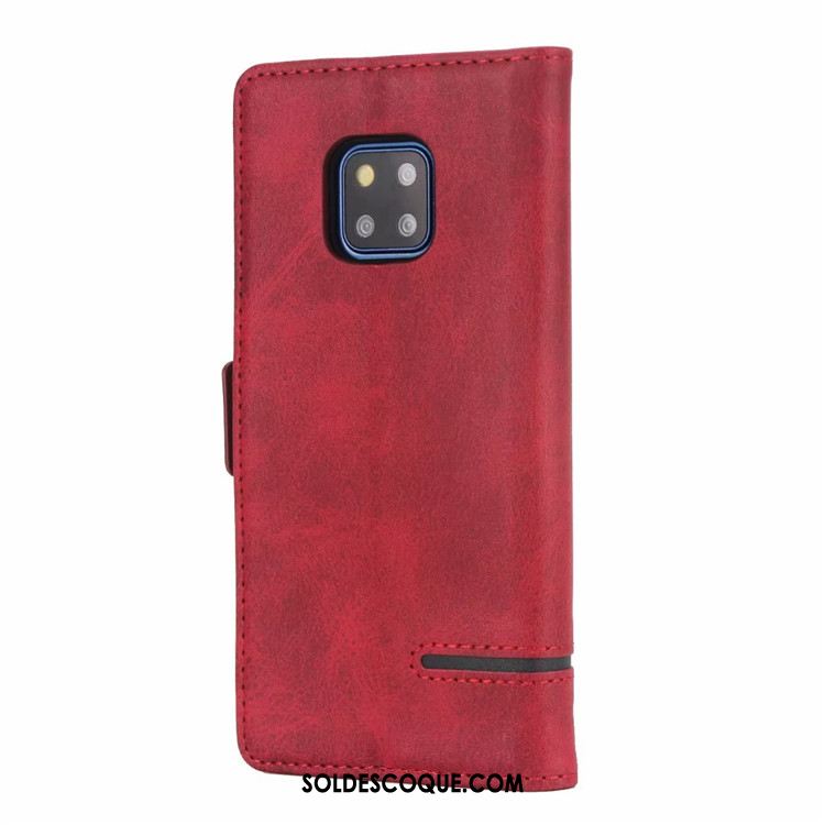 Coque Huawei Mate 20 Pro Simple Téléphone Portable Incassable Étui En Cuir Rouge France