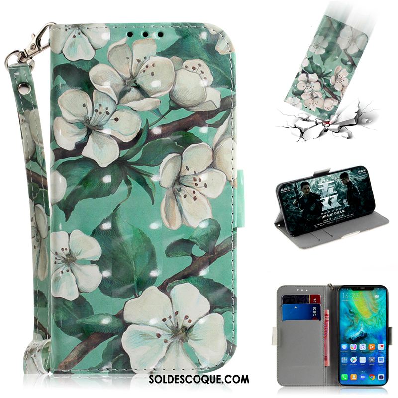 Coque Huawei Mate 20 Pro Étui En Cuir Lis Protection Fleur Incassable Pas Cher