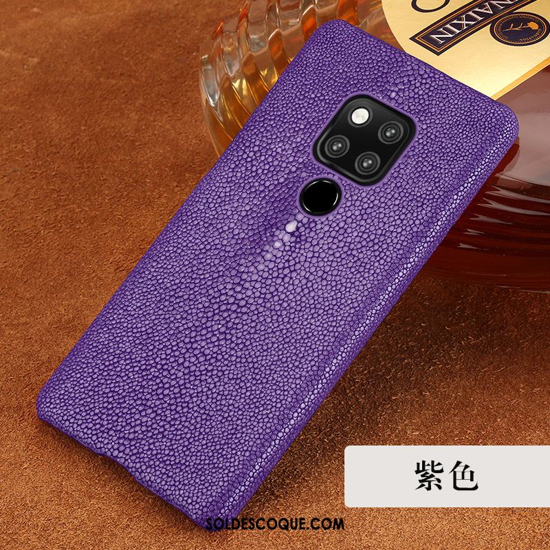Coque Huawei Mate 20 Protection Violet Incassable Luxe Cuir Pas Cher
