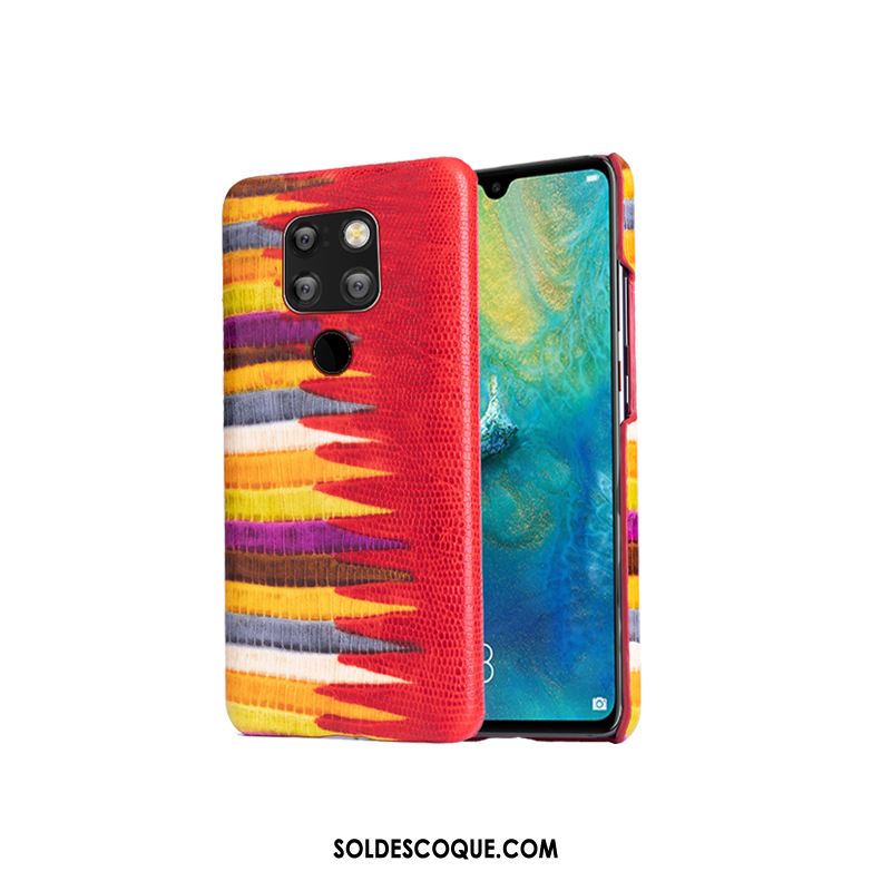 Coque Huawei Mate 20 Rs Étui Étui En Cuir Qualité Cuir Véritable Rouge En Vente