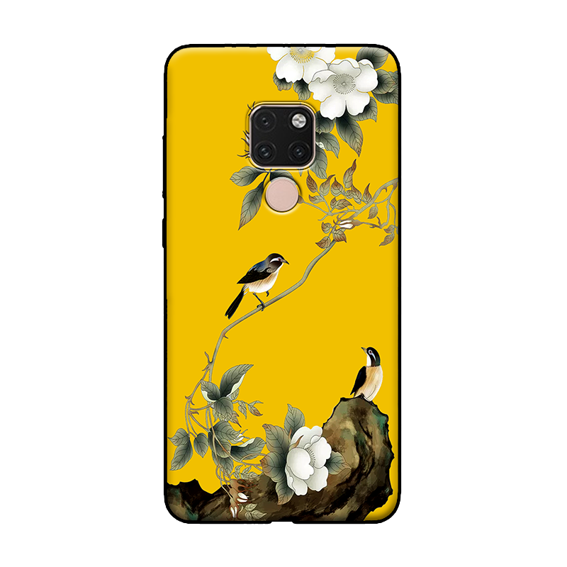 Coque Huawei Mate 20 X Fluide Doux Vintage Style Chinois Oiseau Téléphone Portable Pas Cher