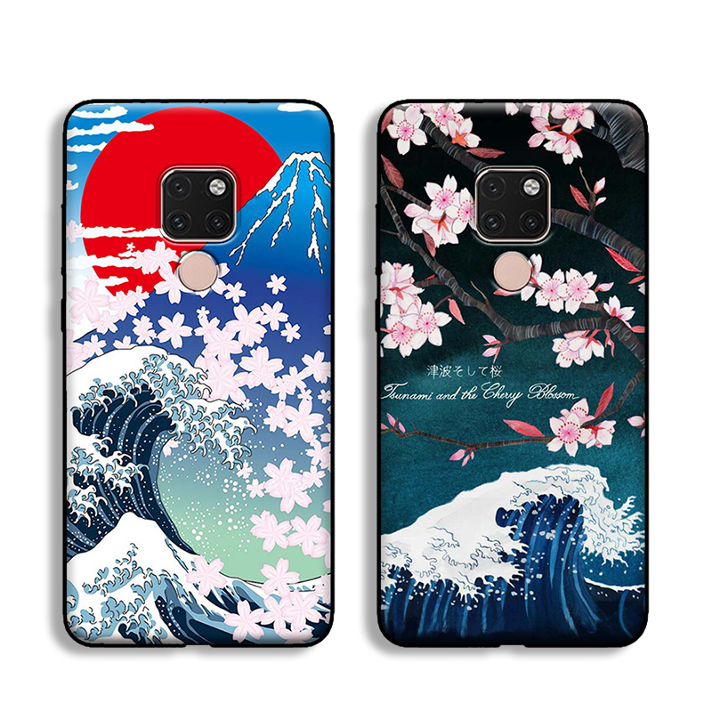 Coque Huawei Mate 20 X Vent Bleu Sakura Fluide Doux Téléphone Portable Pas Cher