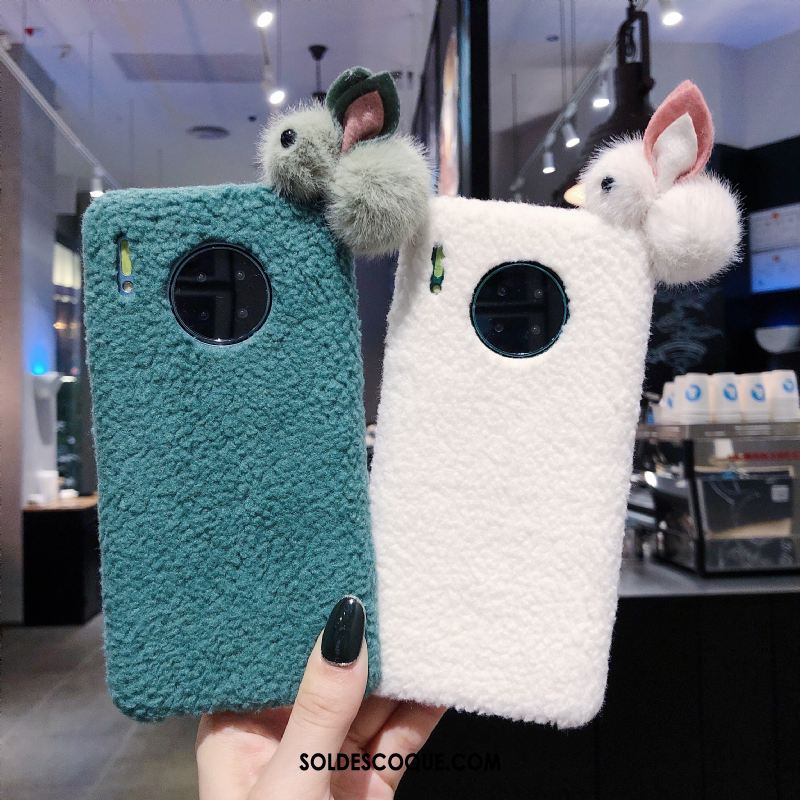 Coque Huawei Mate 30 Pro Blanc Peluche Tout Compris Tendance Téléphone Portable Pas Cher