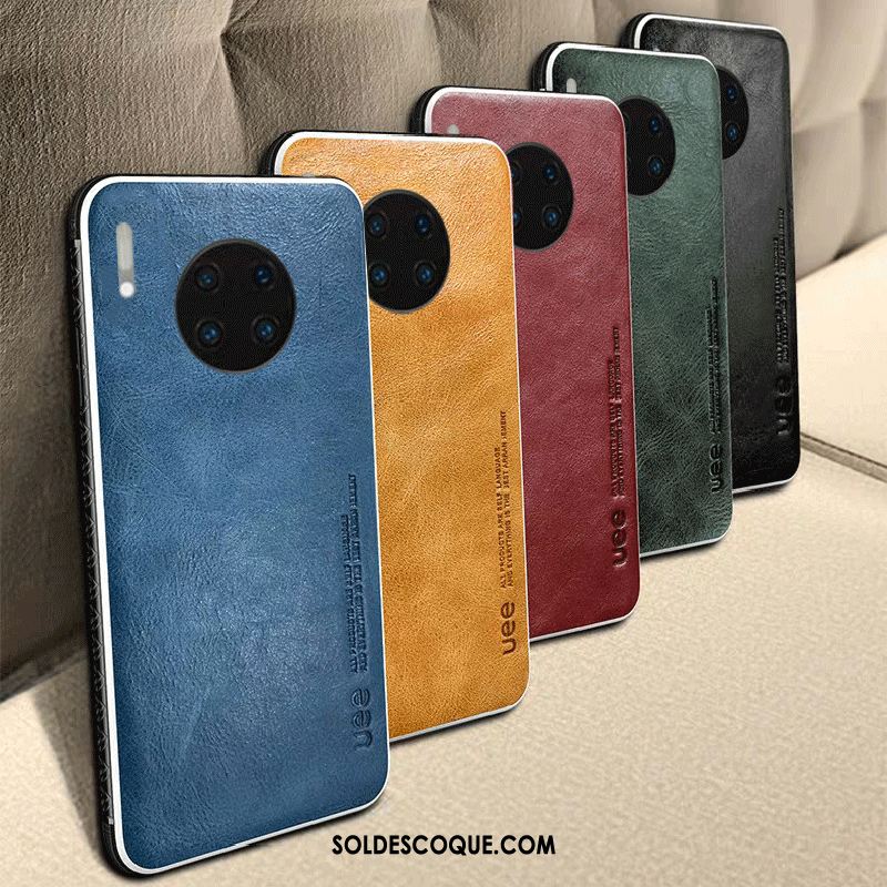 Coque Huawei Mate 30 Pro Cuir Véritable Marque De Tendance Téléphone Portable Incassable Étui En Cuir Pas Cher