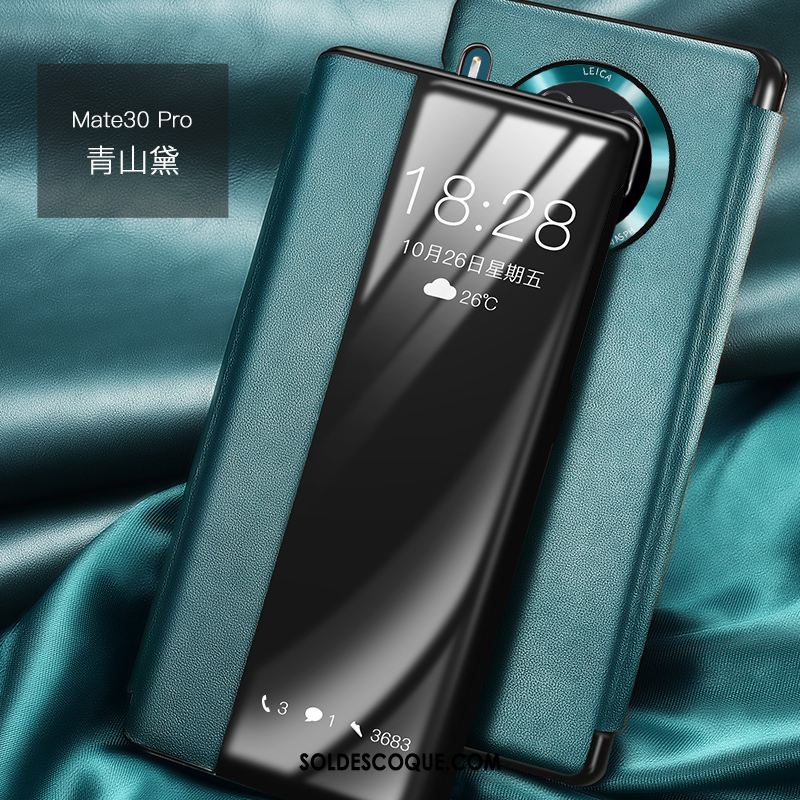 Coque Huawei Mate 30 Pro Étui Clamshell Cuir Vert Protection En Ligne