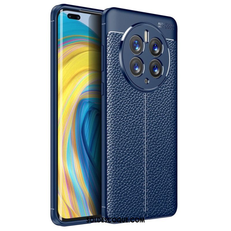 Coque Huawei Mate 50 Pro Effet Cuir Litchi Double Line