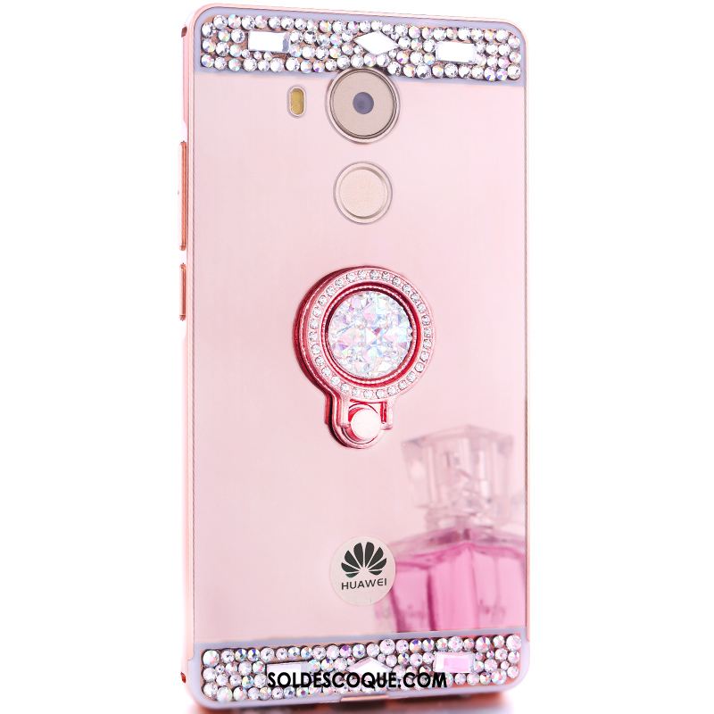 Coque Huawei Mate 8 Métal Incruster Strass Transparent Téléphone Portable Couvercle Arrière Pas Cher