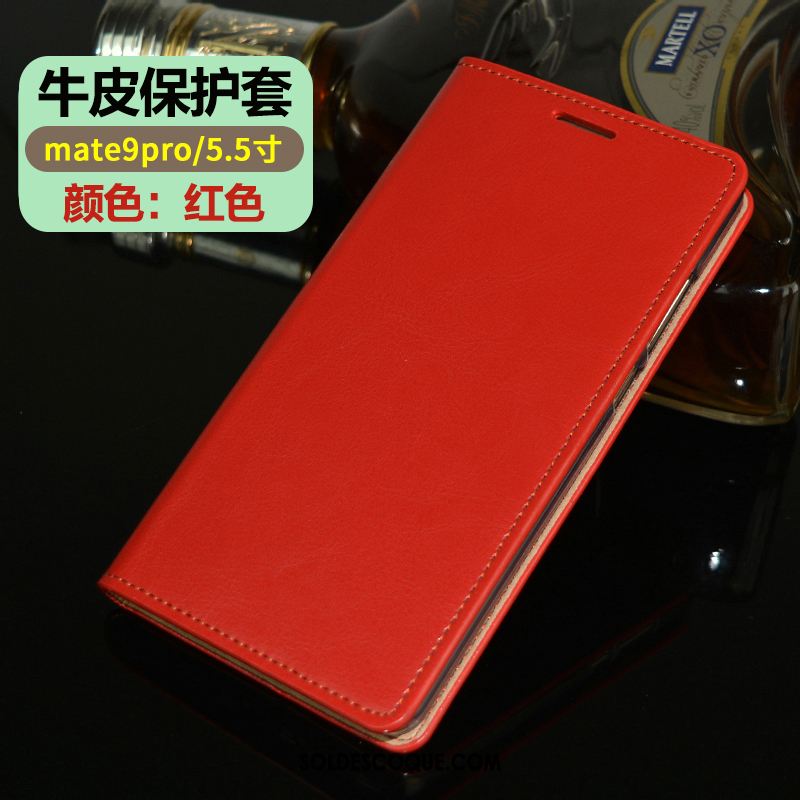 Coque Huawei Mate 9 Pro Rouge Téléphone Portable Cuir Protection Tout Compris Soldes