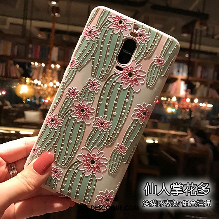 Coque Huawei Mate 9 Pro Vert Silicone Délavé En Daim Gaufrage Rose Pas Cher