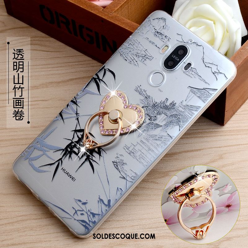 Coque Huawei Mate 9 Téléphone Portable Dessin Animé Gris Anneau Fluide Doux Pas Cher