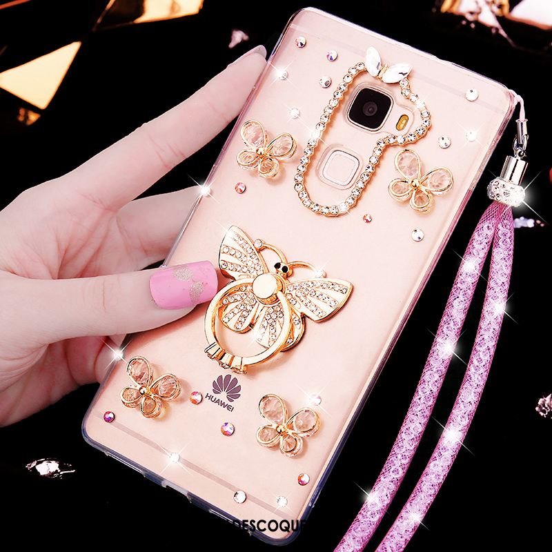 Coque Huawei Mate S Ballet Rose Incruster Strass Incassable Transparent Soldes