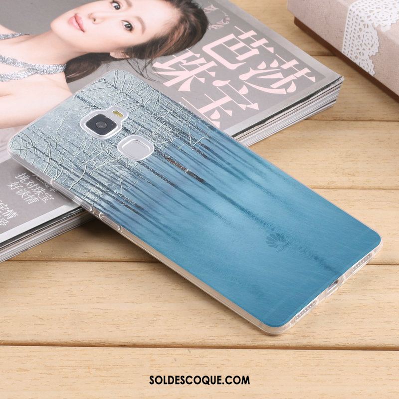 Coque Huawei Mate S Étui Membrane Silicone Tempérer Bleu Housse Pas Cher