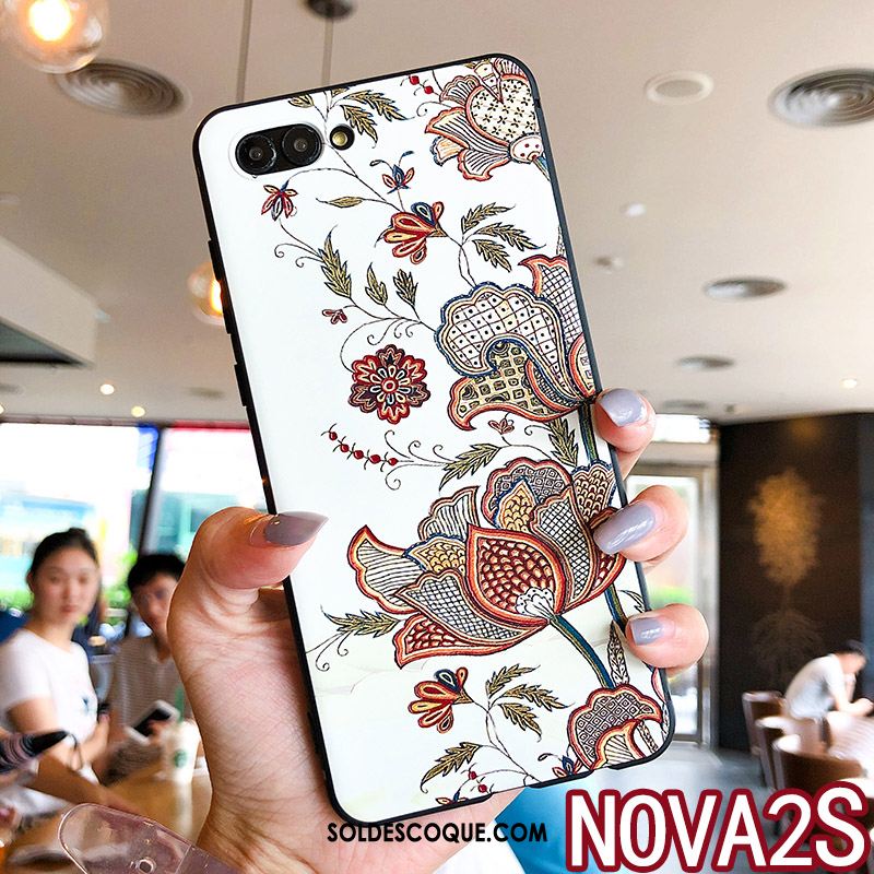 Coque Huawei Nova 2s Floral Anneau Téléphone Portable Blanc Personnalité Soldes