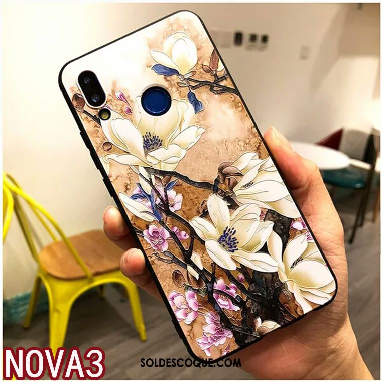 Coque Huawei Nova 3 Téléphone Portable Gaufrage Frais Fluide Doux Incassable En Ligne