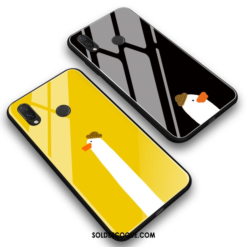 Coque Huawei Nova 3e Charmant Étui Silicone Jaune Bordure Pas Cher