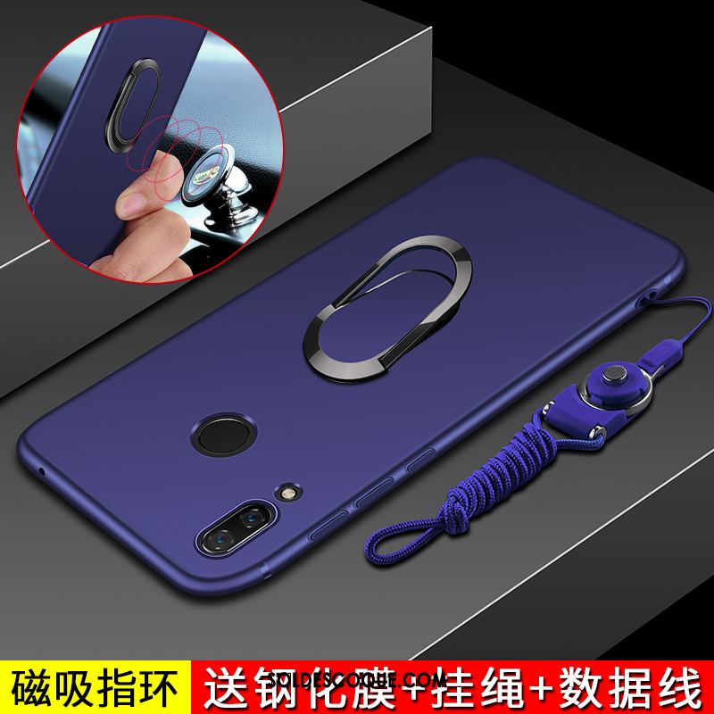 Coque Huawei Nova 3e Personnalité Délavé En Daim Marque De Tendance Fluide Doux Bleu Housse Pas Cher