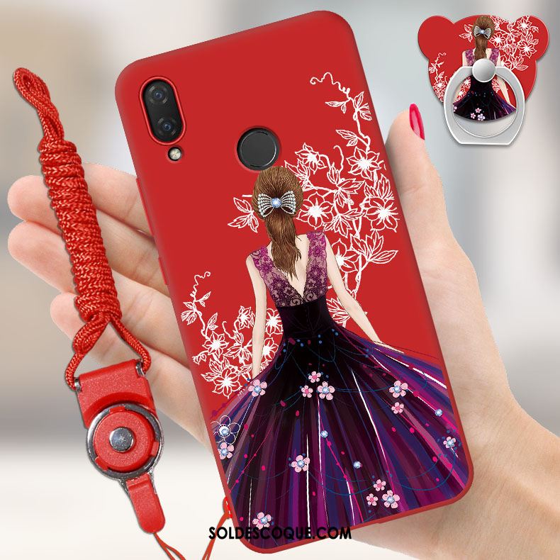 Coque Huawei Nova 3i Support Une Agrafe Rouge Strass Incruster Strass Pas Cher