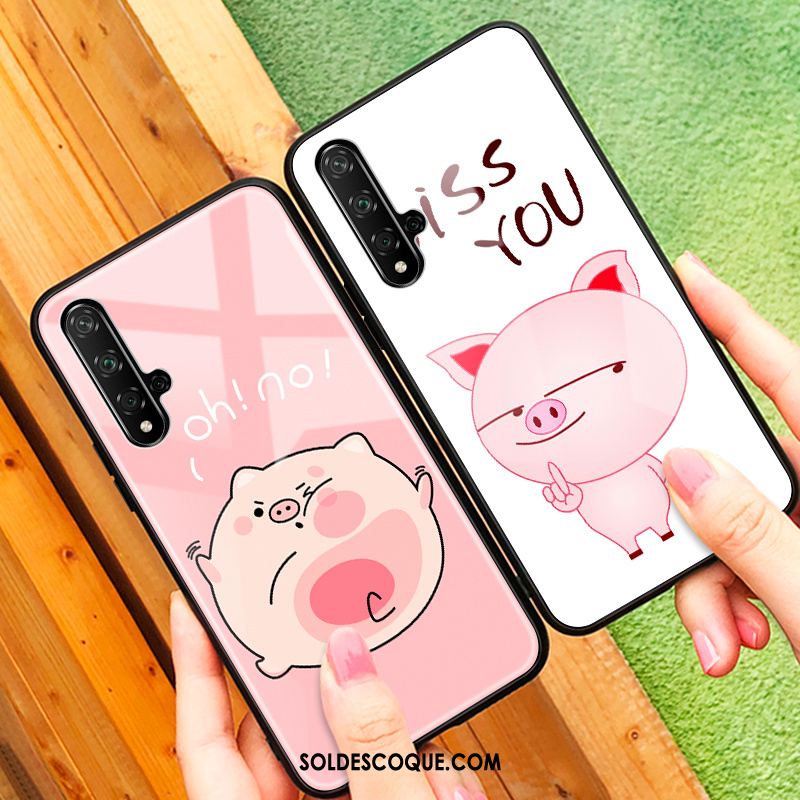 Coque Huawei Nova 5t Marque De Tendance Miroir Téléphone Portable Verre Dessin Animé Pas Cher