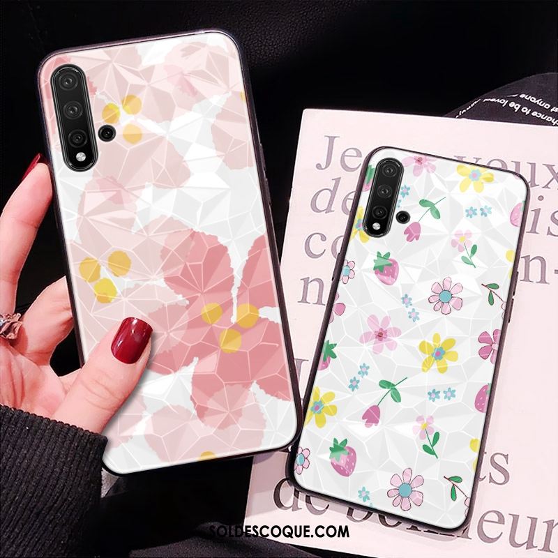 Coque Huawei Nova 5t Modèle Fleurie Rose Net Rouge Tout Compris Téléphone Portable Pas Cher