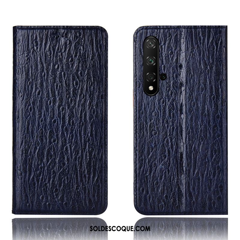 Coque Huawei Nova 5t Oiseau Tout Compris Protection Étui En Cuir Bleu En Vente