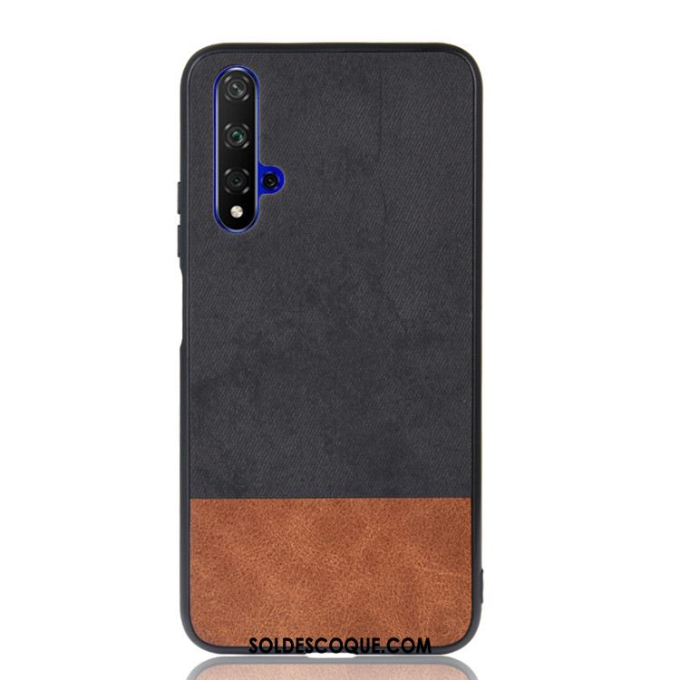 Coque Huawei Nova 5t Étui Tout Compris Couture Couleurs Noir Tendance En Vente