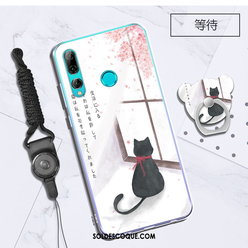 Coque Huawei P Smart+ 2019 Blanc Téléphone Portable Fluide Doux Support Étui En Ligne